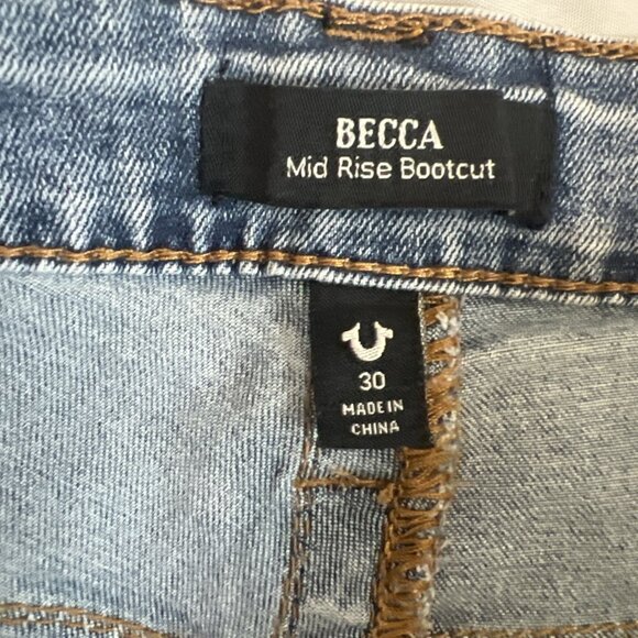 NWT TRUE RELIGION Denim Jeans BECCA Mr. Big T Mid Rise Bootcut 30 MSRP$199 - Picture 10 of 12